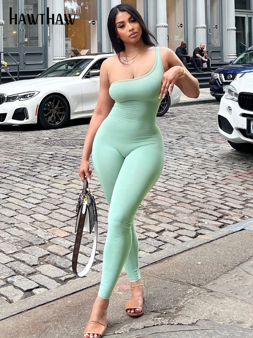 

Hawthaw Women Streetwear Bodycon Jumpsuit Overall One Piece Outfits Tracksuit 2024 Summer Clothes Wholesale Items For Business