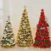 165 To 225cm Folding Christmas Tree Encrypted Flocking PVC Decorative Tree Shopping Mall Home Hotel Decoration Simulation Tree