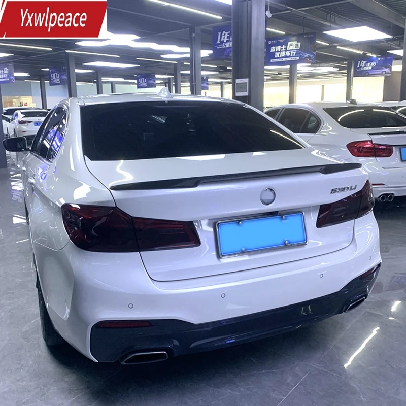 

Carbon Fiber/ABS Bright Black Rear Trunk Lip Spoiler Trunk Wing Car Accessories For BMW5 Series G30 2018 2019 2020 2021