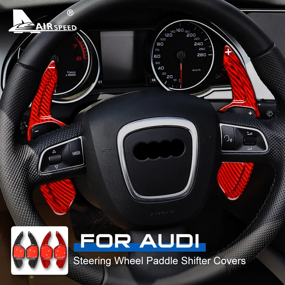 

Real Hard Carbon Fiber for Audi A4 A5 A6 A8 S5 S6 RS6 Q5 Q7 Car Steering Wheel Extension Paddle StickerInterior Trim Accessories