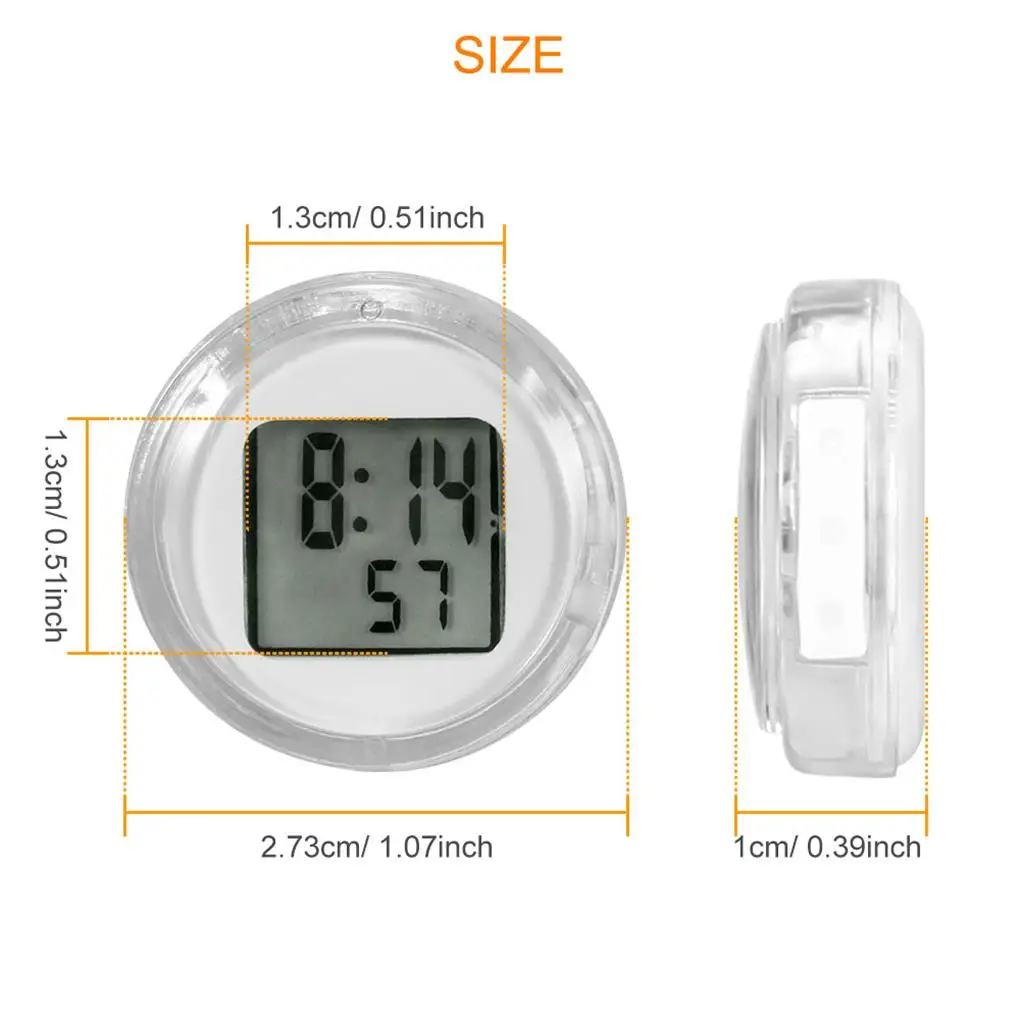 

Dashboard Clock Compact Size Adhesive Watch Battery-operation Digital Timer