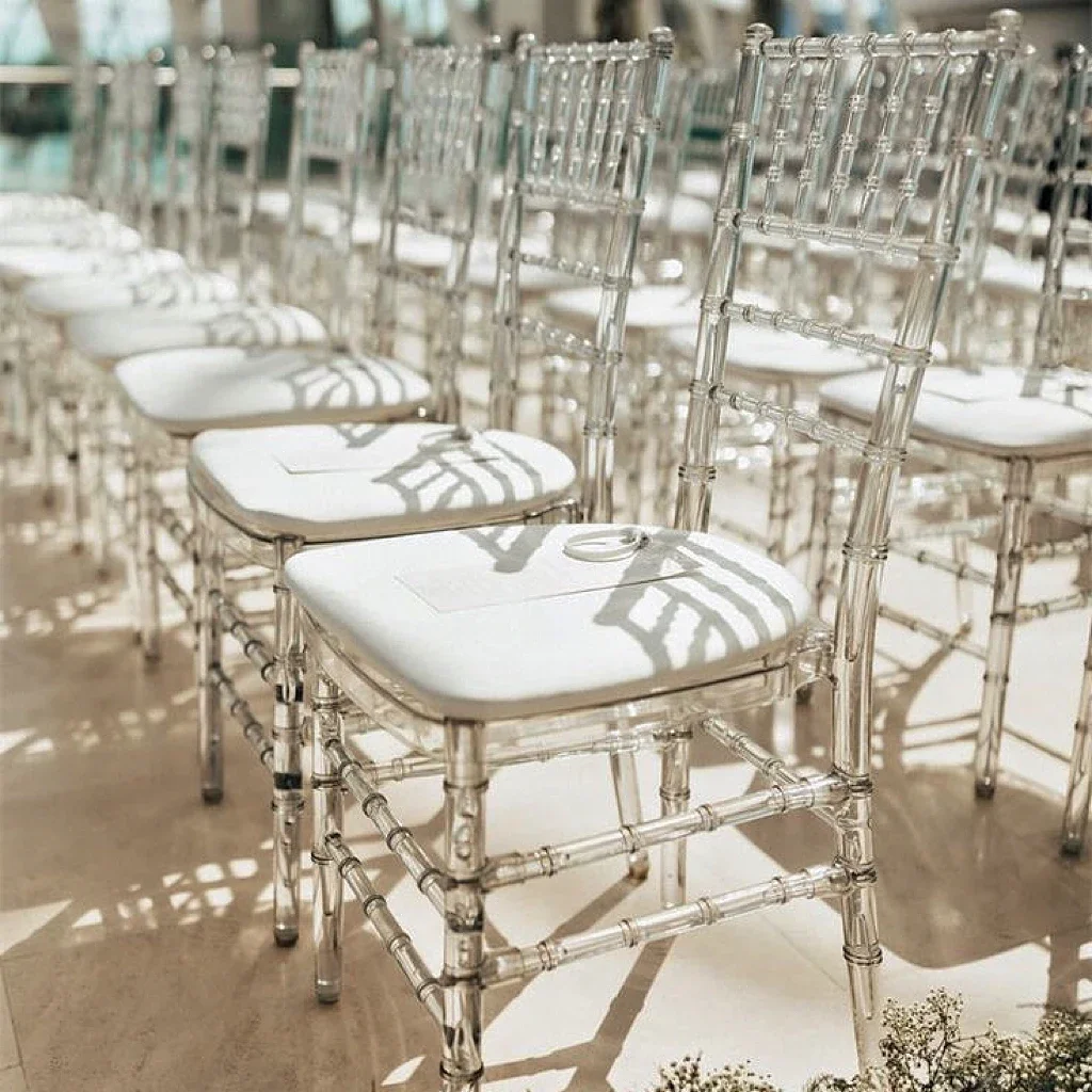 Transparent event party dining sale acrylic plastic chiavari crystal clear Chiavari chairs wedding chair