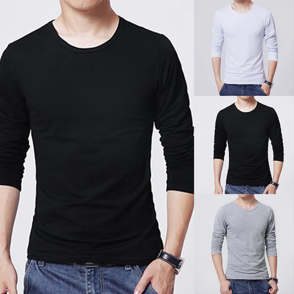 WinterMensTShirtsWarmUndershirtCrewNeckFashionThermal
