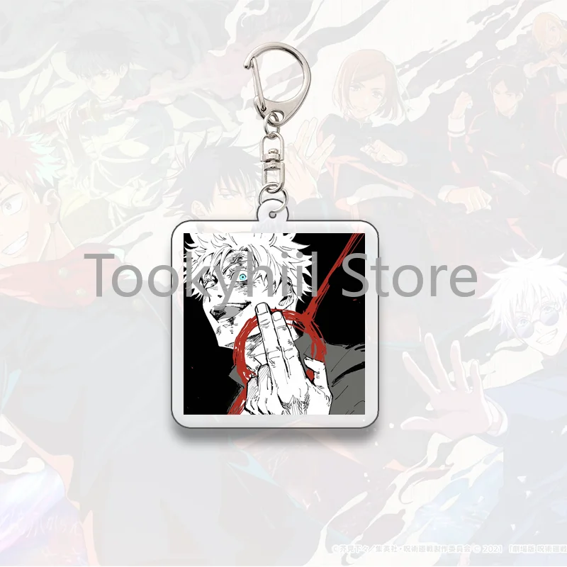 Gojo Satoru Quadratischer Schlüsselanhänger Freund Exquisiter Rucksack Anime Figur Dekorieren Anhänger Cartoon Itadori Yuji Sammeln Sie Zubehör – Detail 16