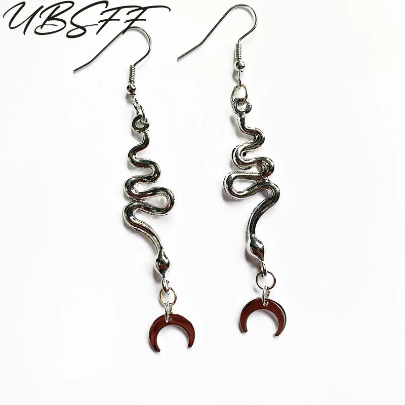 1 Paio Di Nuovi Orecchini Serpente, Orecchini Serpente Sacro, Orecchini Pendenti Serpente Celeste Mezzaluna, Gioielli Fatti A Mano, Regalo