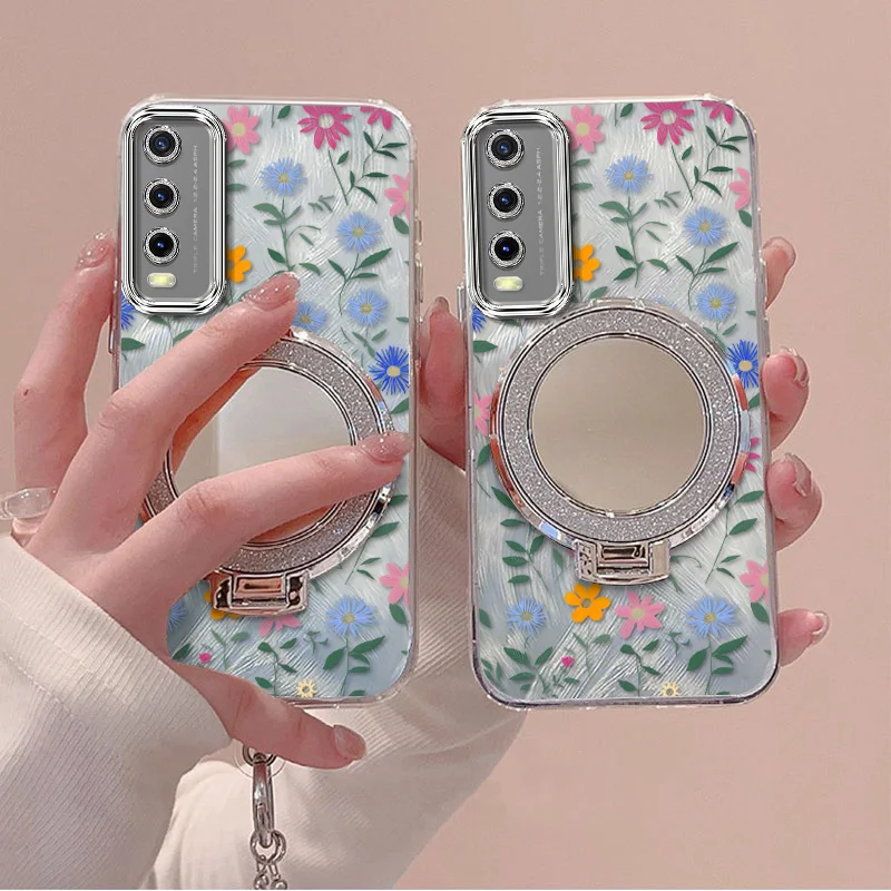 3-Piece Cute Flower Phone Case Set with Lanyard and Stand