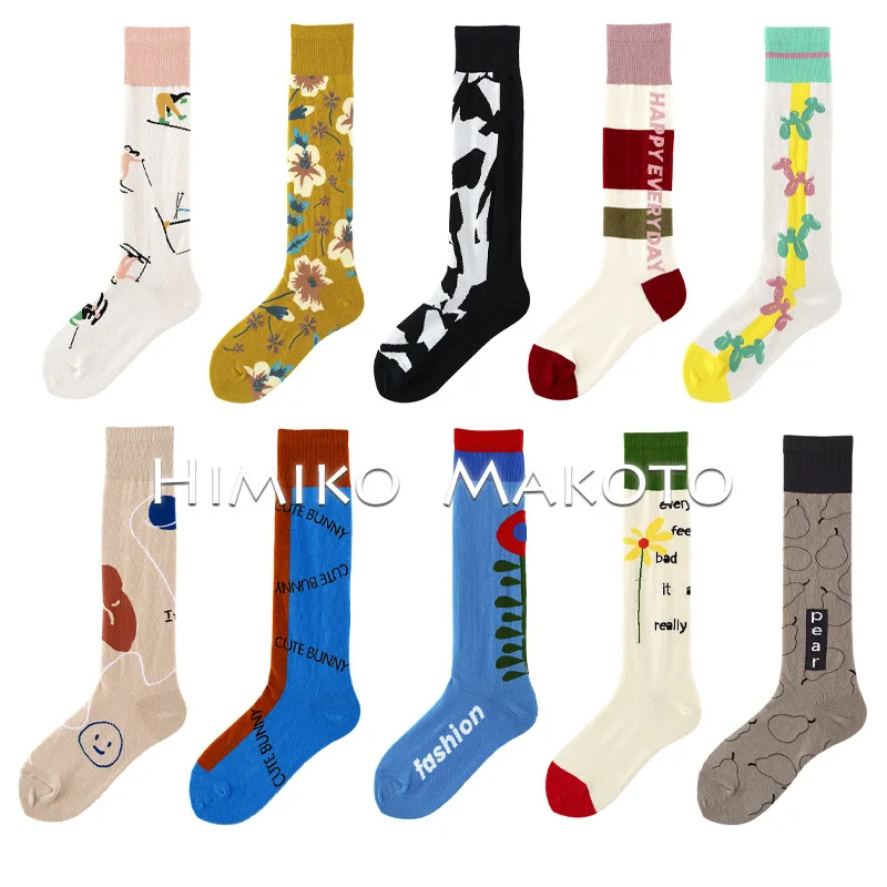 

Designer models ins cotton calf street tide knee socks Korean version of Europe and the United States wholesale long socks