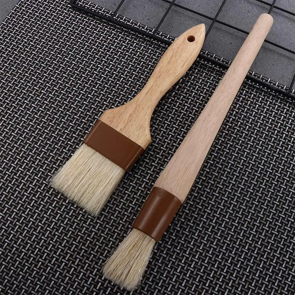 Description Picture 5 of itemCooking Baking Kitchen Wooden Handle Boar Bristles Pastry Brush Marinade Tool Basting Brush Sauce Baster