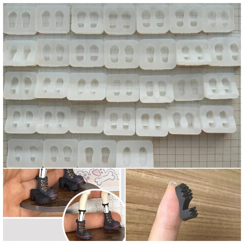 2.3CM 신발 밑창 실리콘 몰드 초경량 점토 도자기 인형 신발 DIY 장식 애니메이션 캐릭터 신발 밑창 만들기 도구