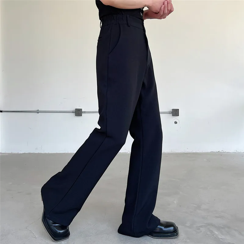 Men Vintage Casual Flared Pants Harajuku Korean Streetwear Fashion Retro Suit Boot Cut Pant for Man Long Trousers