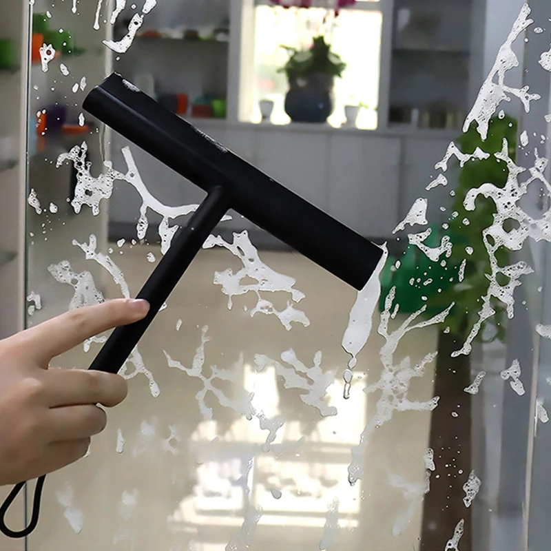 Dusche Rakel Glas sauber Schaber Wasch wischer Kleiderbügel Boden Fenster reinigung Haushalt Wasser Wandbehang Spiegel mit Griff