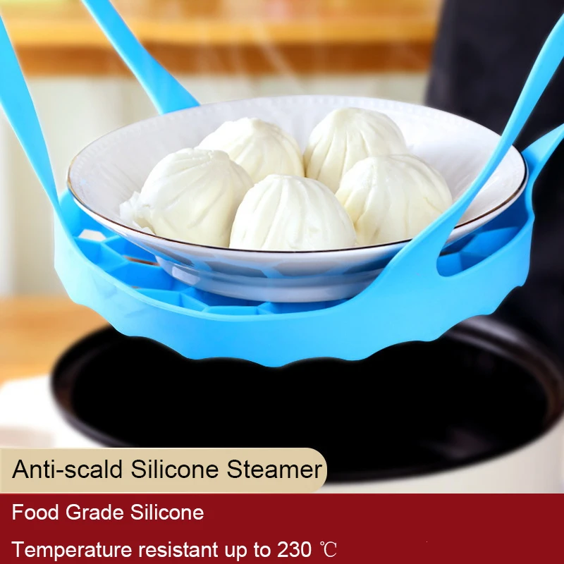 

Food-grade Silicone Steamer Drain Rack, Egg Steamer for Instant Pot, Bakeware Lifter, Kitchen Accessories