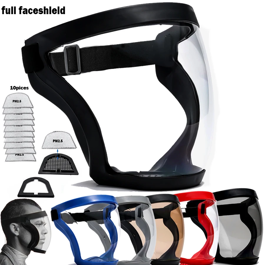 

Mask Face Shield Glasses HD TP Super Protective Anti-fog Full Face Shield Head Covering Reusable Kitchen Security Protection New