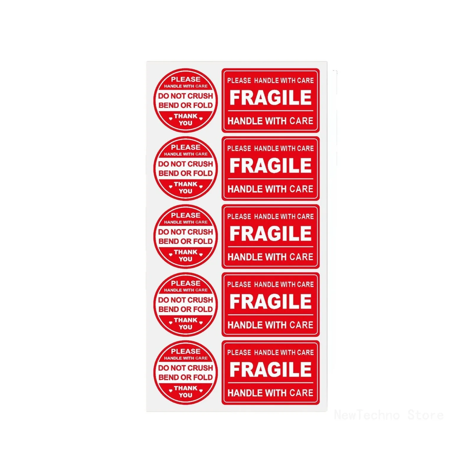 50pcs Fragile Stickers for Shipping Not Folded or Folded Stickers Not Fell OffLabels for Shipping Mailin Attention Notice Label