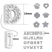 Wholesale 10mm Rhinestone Slide Letter Charms For Jewelry Making Women Bracelet Alphabet A-Z Pet Collar Necklace DIY Accessories 1