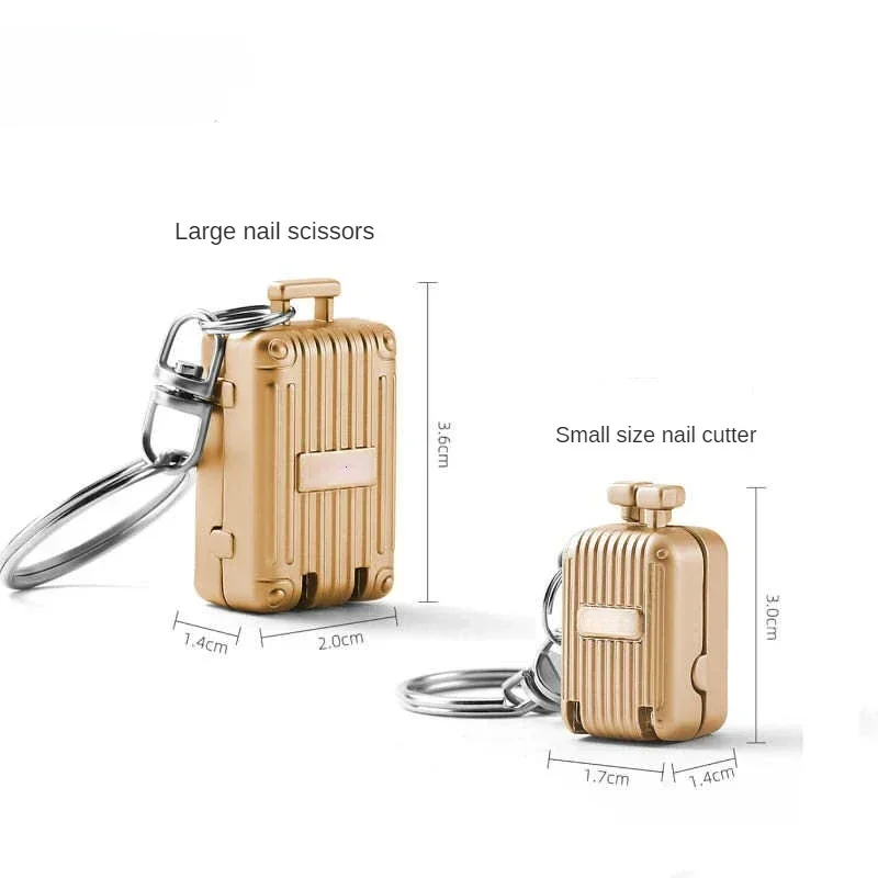 Exquisite Luggage Keychain Foldable Nail Cutter Stainless Steel Nail Clippers Rotary Toenail Fingernail Manicure Trimmer