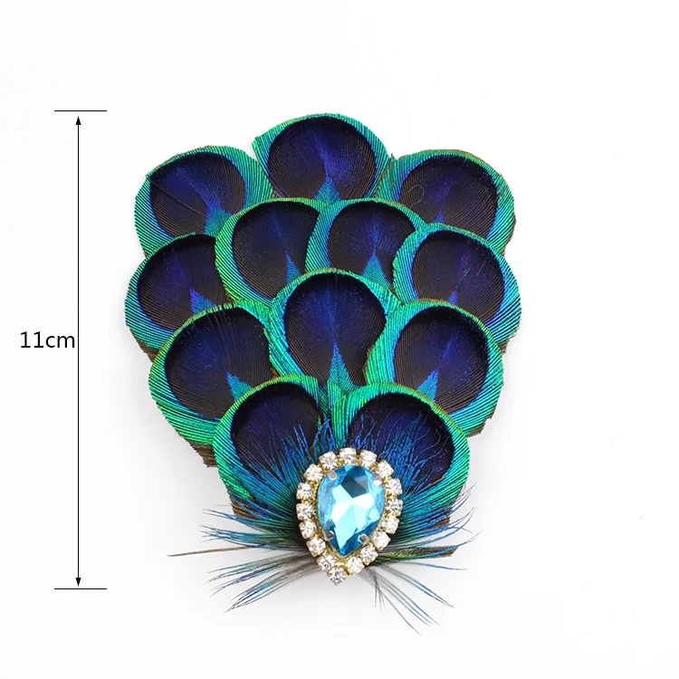 1920s Peacock Feather Fascinator Headband Clothing Hairpin Head Trim Side Clip Performance Party Event Accessories Bride