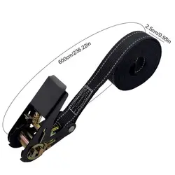 Heavy Duty Adjustable Reinforced Ratchet Tie Down Straps for Vehicle Security (L)