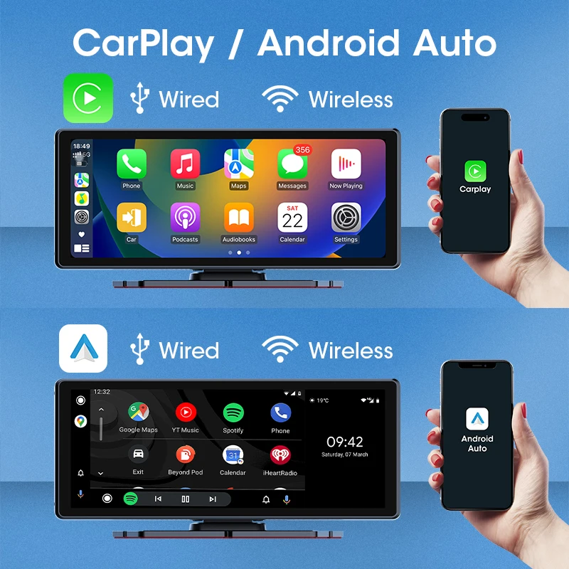 Doppia fotocamera 2.5K Dash Cam Wireless Android Auto Carplay per auto Telecamera anteriore e interna per auto con registrazione in loop per visione notturna IR - immagine 2