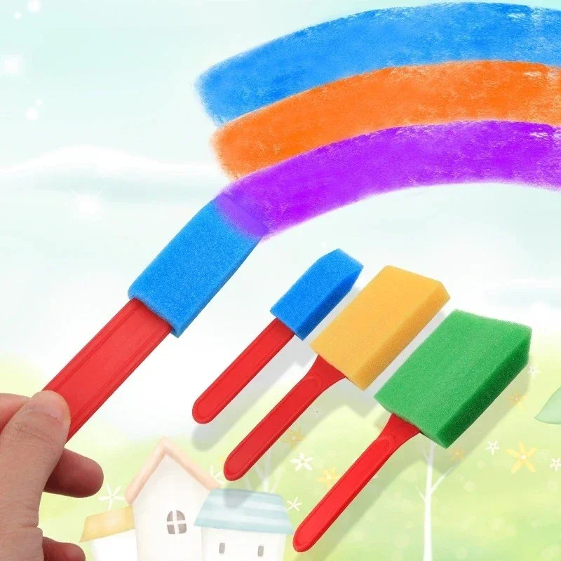 Painting Sponge Brush Set Children Drawing Toys EVA Stamp Art Rubbings Graffiti Roller Tools Early Education DIY Puzzle Toy 6