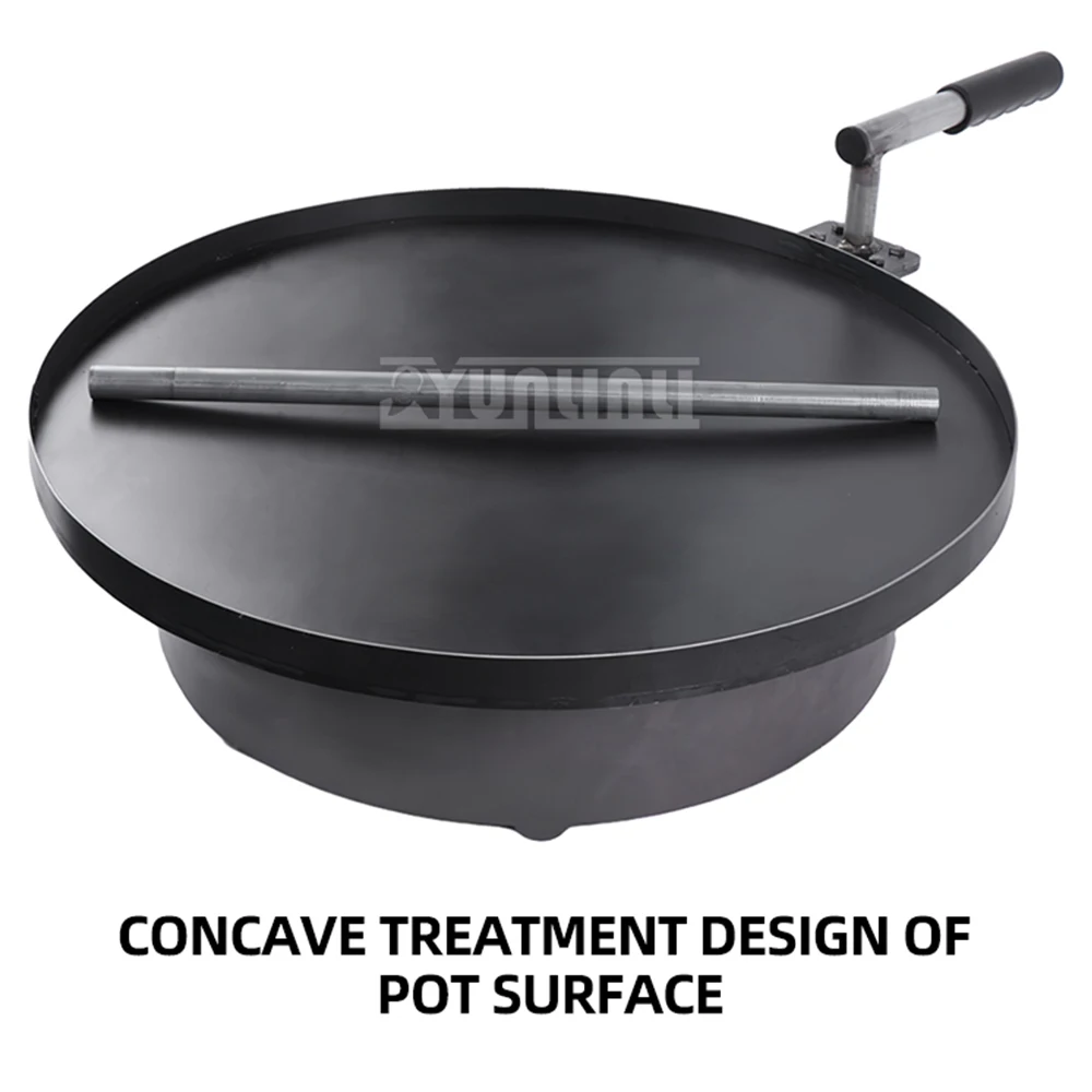 56cm Portable Pancake Pot Circular Gas Iron Plate Pot Commercial Stall Snack Equipment 2
