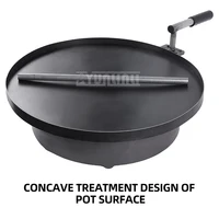 56cm Portable Pancake Pot Circular Gas Iron Plate Pot Commercial Stall Snack Equipment 2
