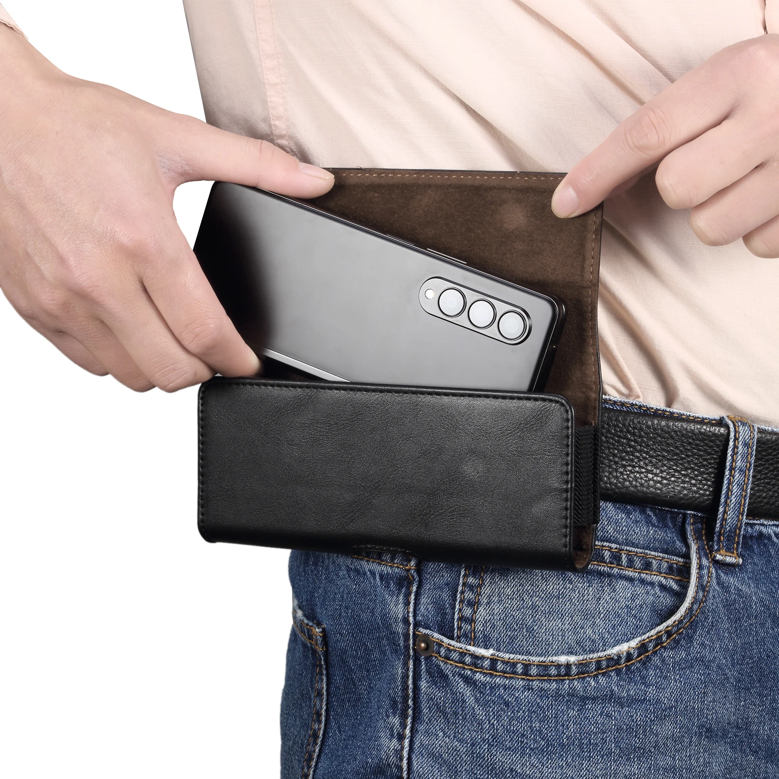 Leather Belt Clip Case Pouch - Waist Bag Holster