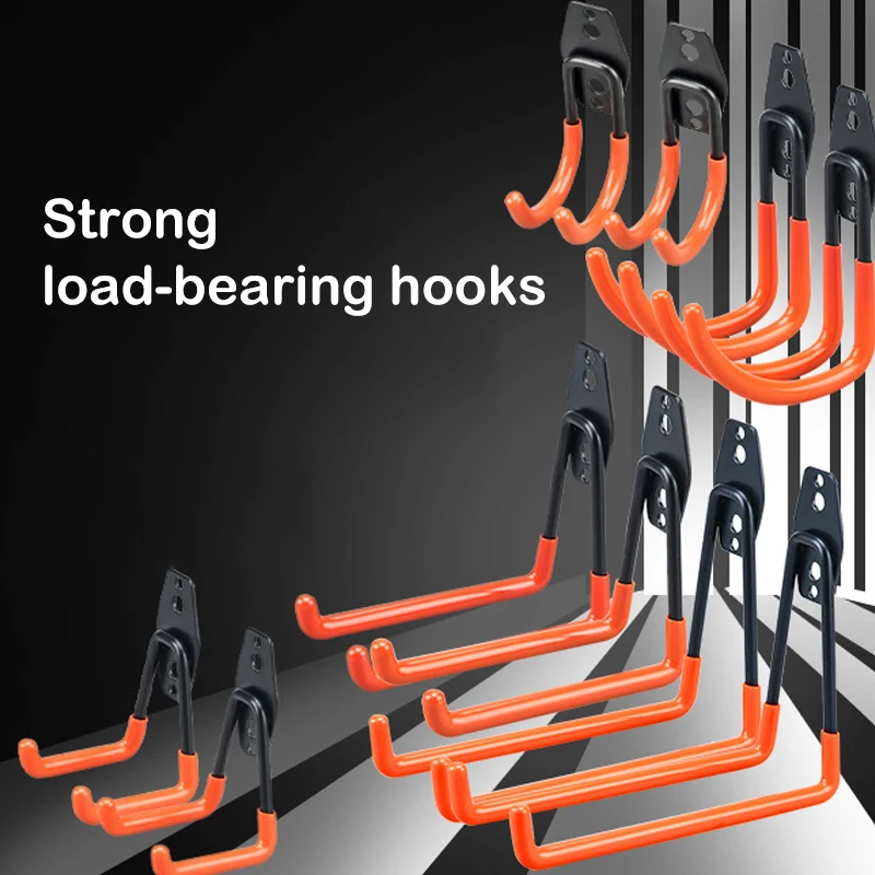 Heavy Duty Hook Metal Garage Organizer Wall Mount Bicycle Hanger Hooks Wall Mount Anti-slip Storage Hook For Ladders Garden Tool 2