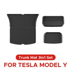 Premium Waterproof TPE Trunk Mats - Front & Back, Weather-Resistant, Dual-Layer Design (3in1 Full Set)