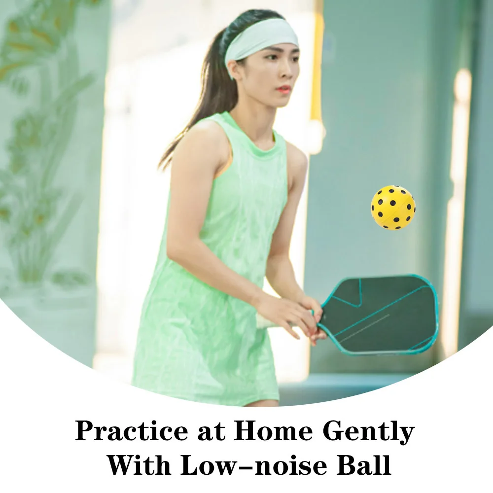 74mm Foam Pickleballs Practice Balls Low Decibel Damping Silent Pickleball Balls High Elasticity Lightweight Exact Real Ball