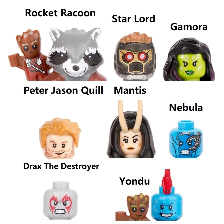 Guardians Galaxy Rocket Racoon Star Lord Mantis Drax The Destroyer Yondu Nebula Gamora Building Blocks Mini Action Figure Toys |
