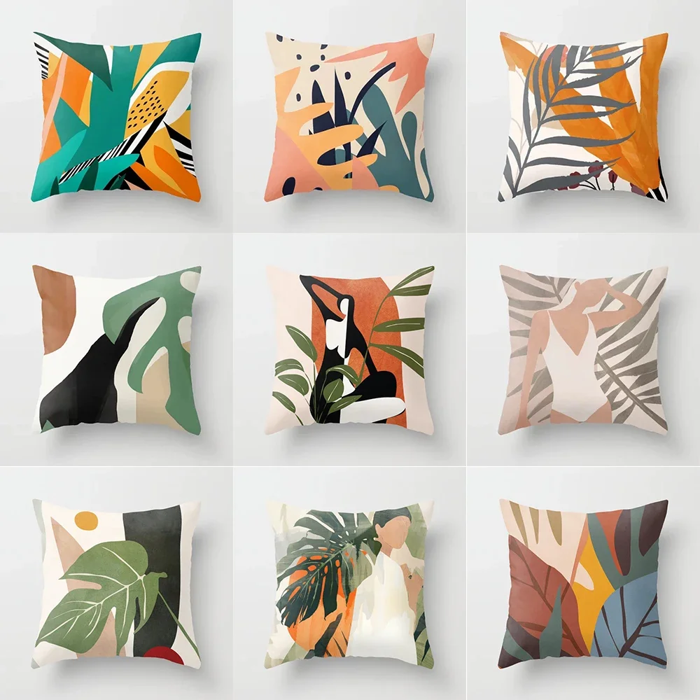 

Nordic Tropical Plant Print Pattern Cushion Cover for Home Living Room Sofa Car Decoration Throw Pillow Pillowcase