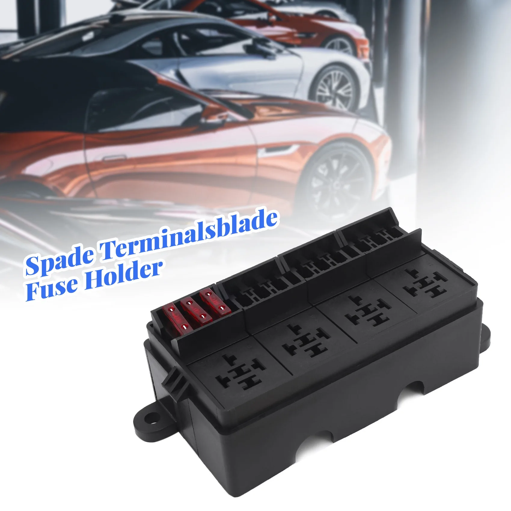 2X12 Way Blade Fuse Holder Box fuse holder car fuses kit fuse box holder fuse box With Spade Terminals and Fuse 4PCS 4Pin 12V 40A Relays For Car Truck Trailer and Boat