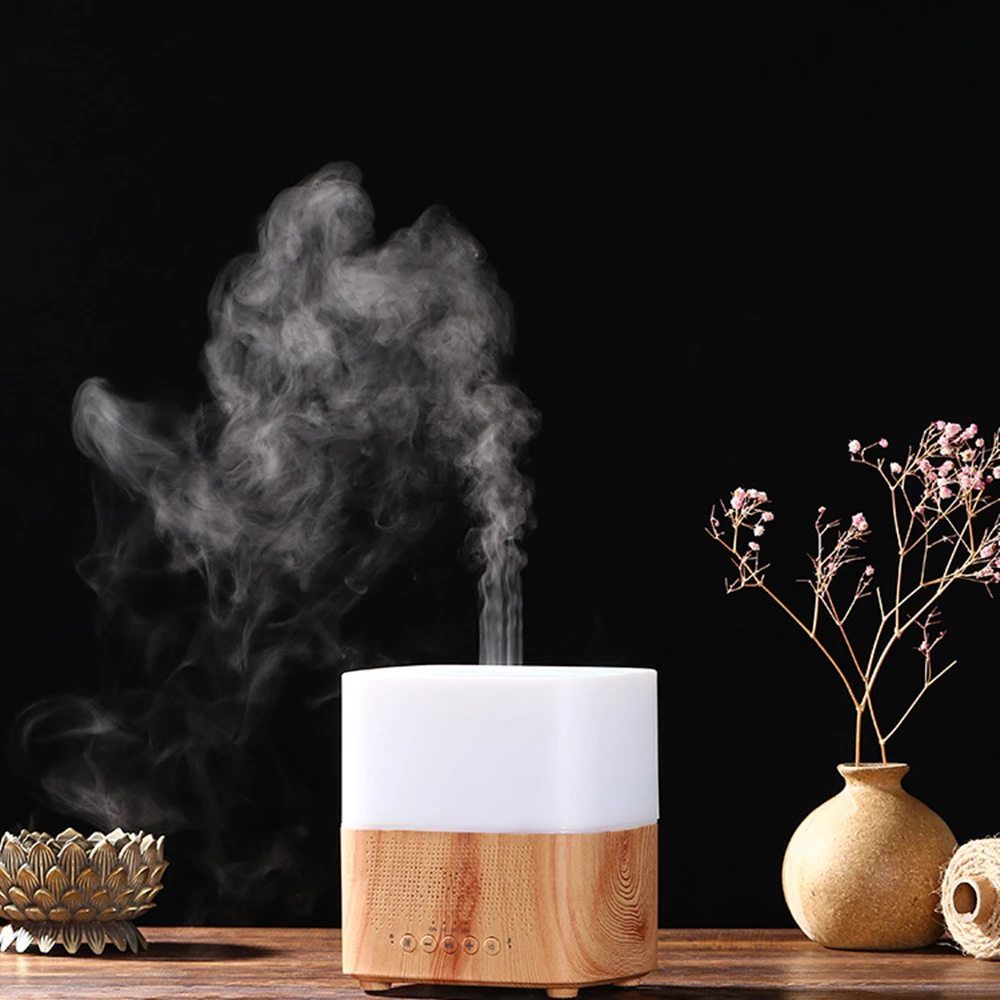 Difusor de grano de madera - Difusor de granos de aceite esencial de  aromaterapia | Altavoz Bluetooth, reloj y modo de apagado automático 