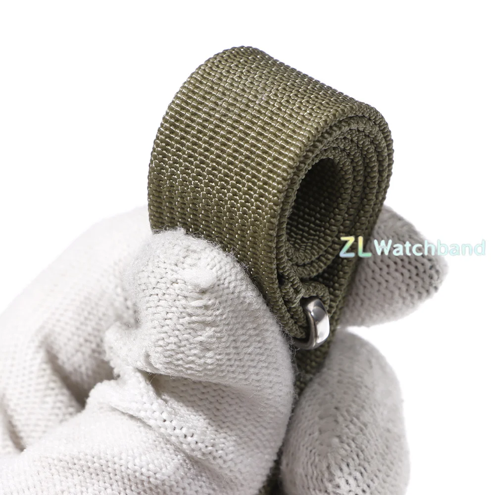 Versatile Ribbed Nylon Watch Strap - Unisex Nylon Bracelet for Military Style Watches