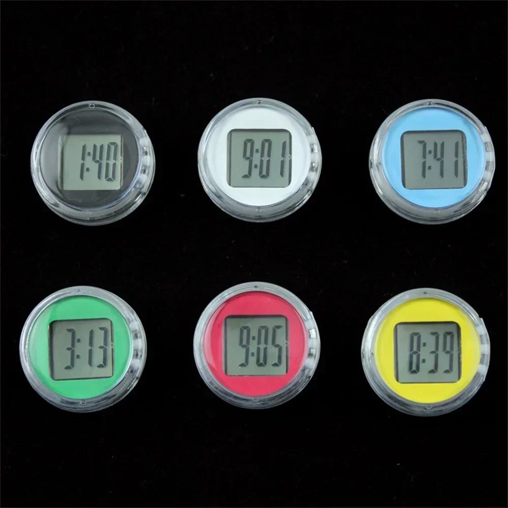 1Pcs Mini Digital Display Clock Waterproof Motorcycle Bike Sticky Watch Motorcycle Decoration Auto Car Interior Accessories