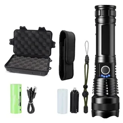 Ultra - Bright Rechargeable LED Tactical Flashlight for Outdoor Adventures and Emergency Use (26650 with box)