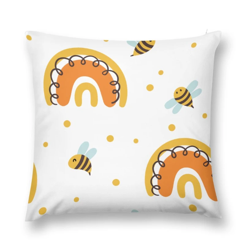 

Christmas Pillow Covers Set Pillow Covers Throw Pillow Case Bee Rainbow Pattern Cushion Cases Pillowcases For New Year
