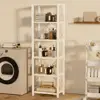 Multifunctional 6 Tier Bookcase Storage Shelf Narrow Organizer Living Room Bedroom Office Kitchen Plant Display 5