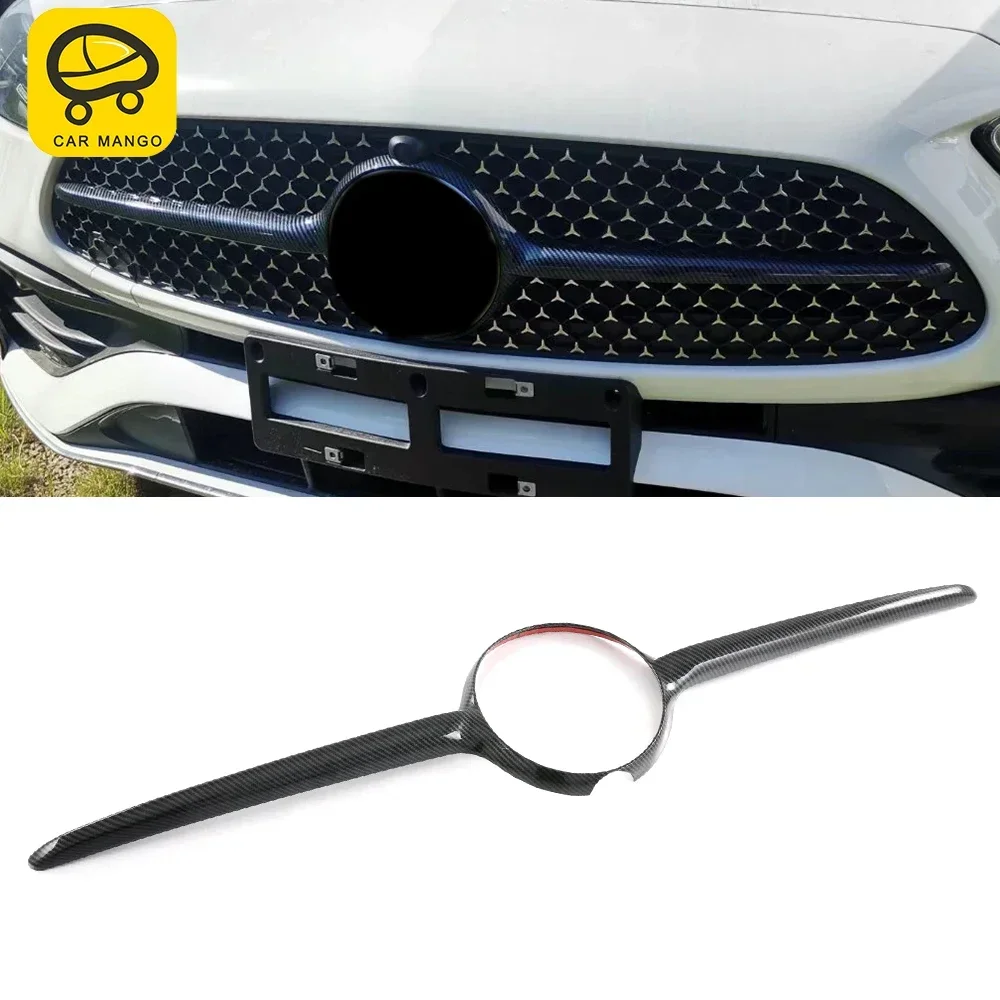 

For Mercedes-Benz C-Class W206 2022-2023 Car Accessories Front Grille Frame Trim Cover Sticker ABS Carbon Exterior Decoration