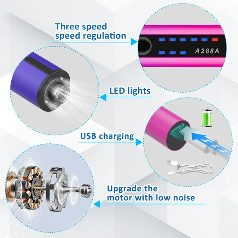 Engraving Pen Mini DIY Machines With 44 Bits USB Rechargeable For Metal, Wood,Glass
