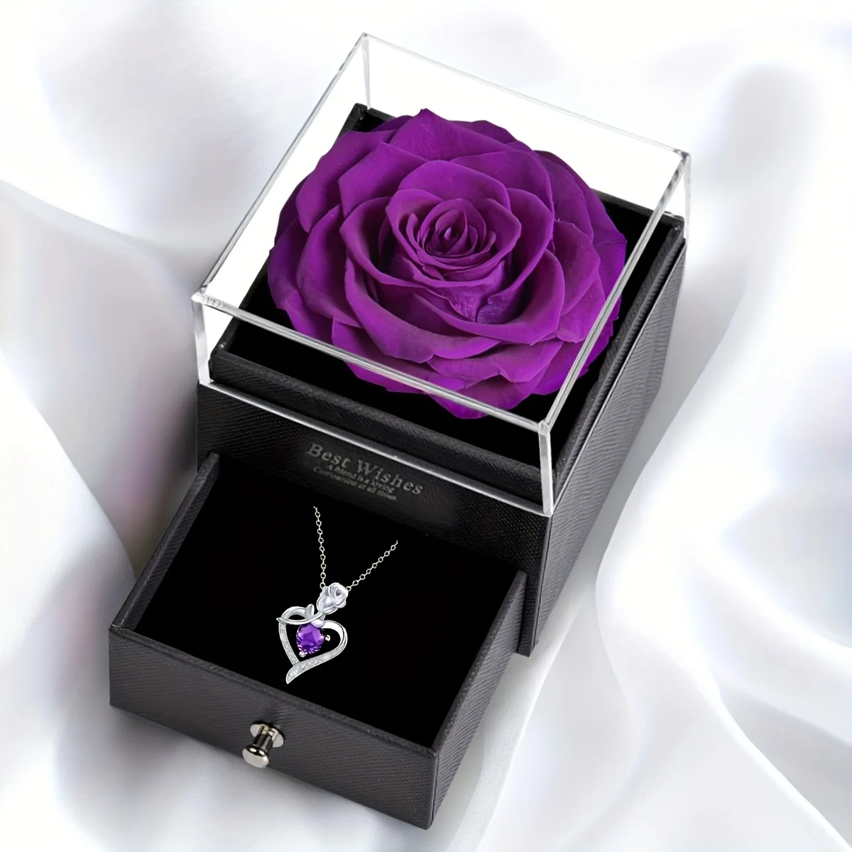 Rose Mom Herz Anhänger Halskette, Freundin Liebe Schmuck Geschenk für Mama, Frau, Liebhaber, Tochter, Valentinstag, Muttertag – Detail 3