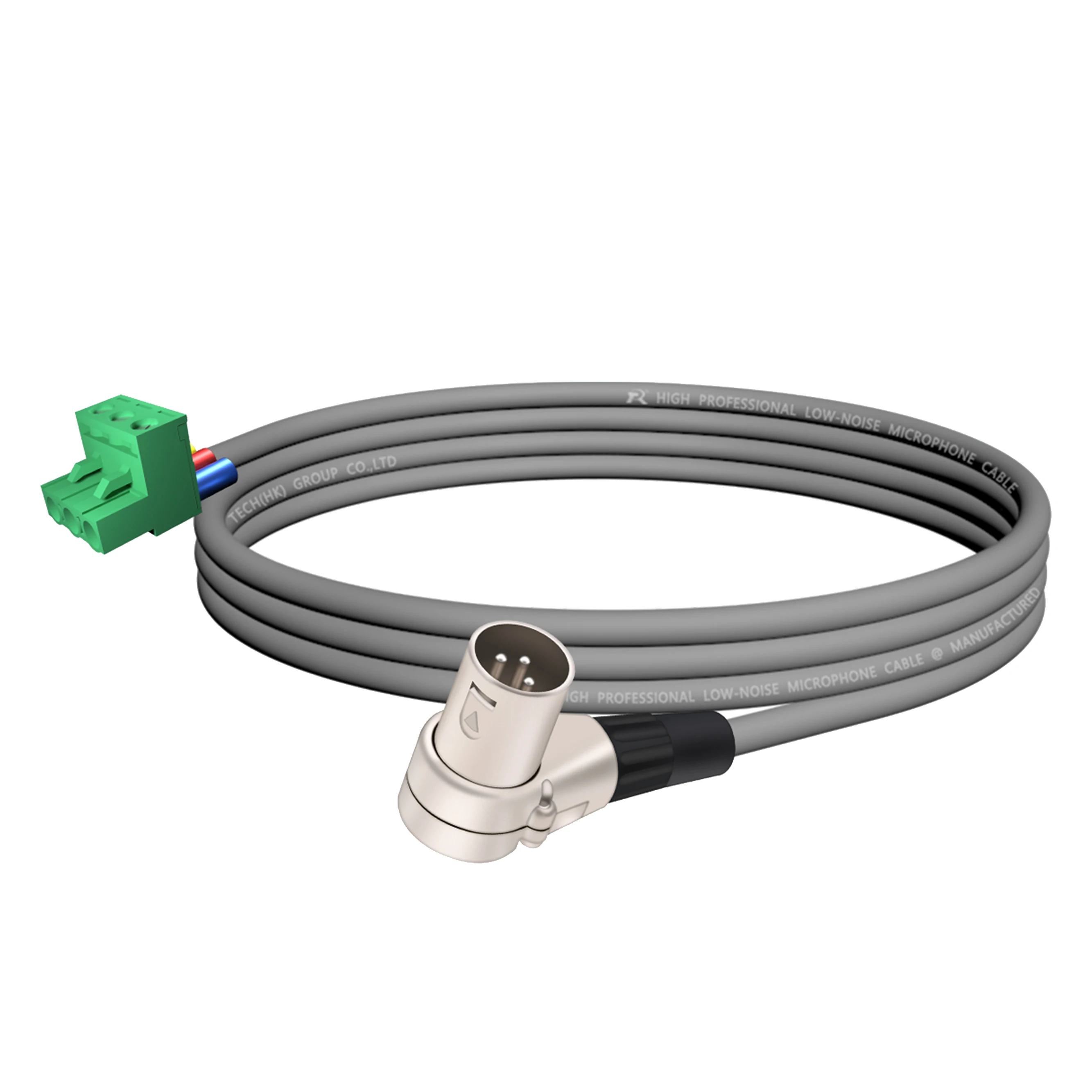 PHX3M/2EDG 5.08 3-polige Steckbare Schraubklemme ​ Rechtwinkliges Weißes Metall-3-P-XLR-M/F-Kabel, Audiokabel, Mehrfarbige Ummantelung – Detail 6