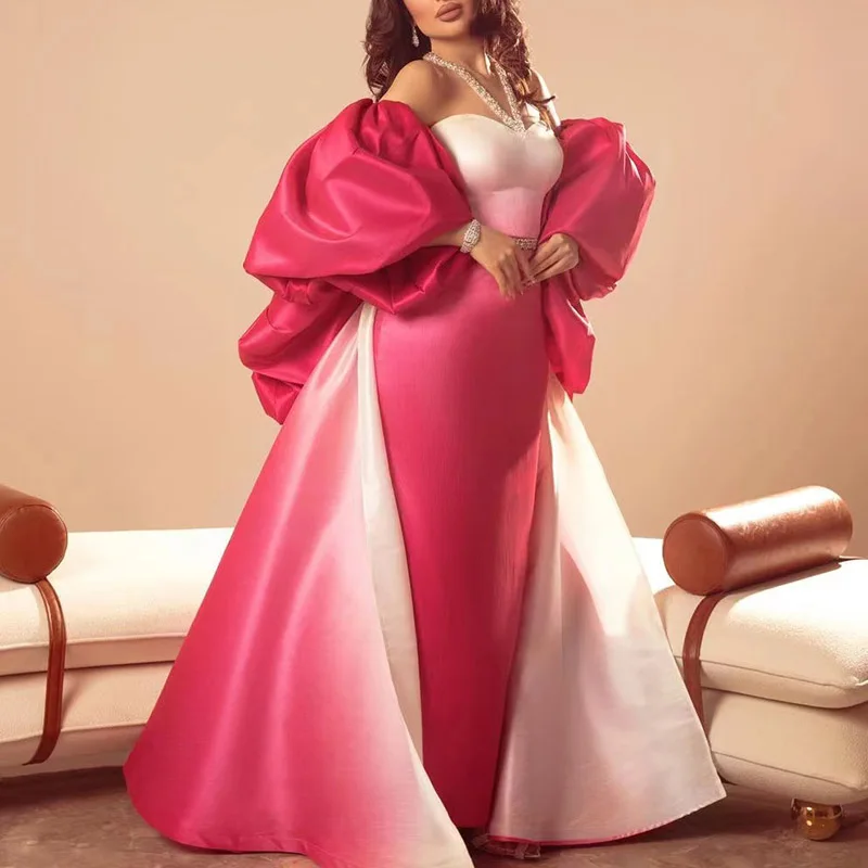 

Elegant Long Evening Dresses for Arabic Dubai Women Sweetheart Floor-Length Mermaid Prom Party Wedding Gala Special Events 2023