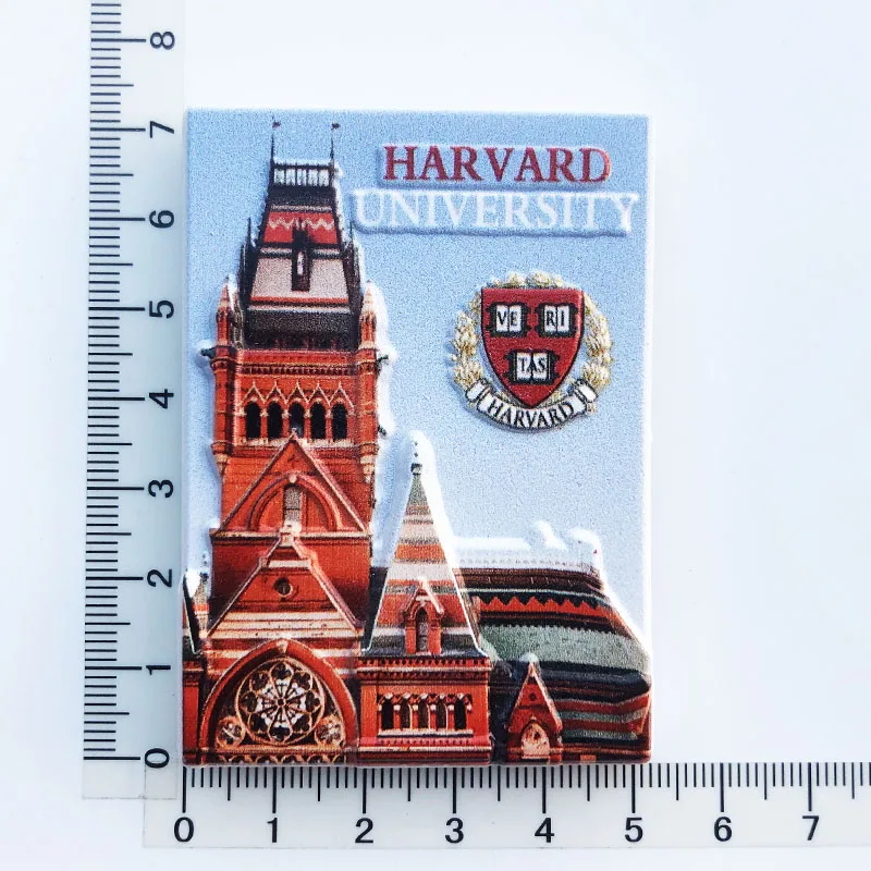 Harvard University, Cambridge Landmark, 3D stereo refrigerator sticker Travel souvenirs Home decor items Collection gifts