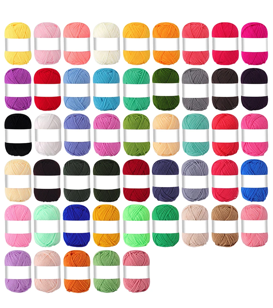 Description Picture 2 of item25(50)pcs/bag 4 Ply Milk Cotton Yarn For Hand Knitting Crocheting Scarves,Sweaters,Shawls,Blankets,Pet Toys,Various Handmade DIY