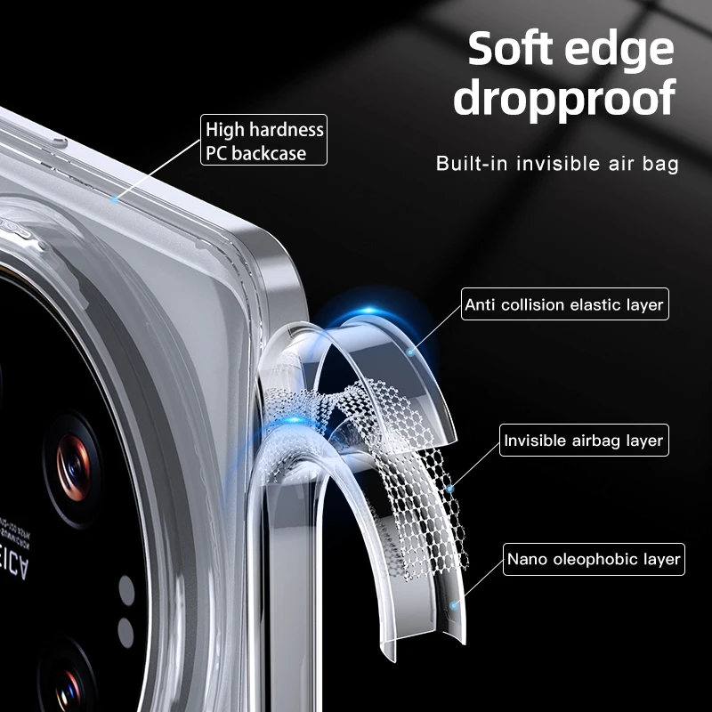 Matte & Clear Magnetic Wireless Charging Armor Case - Military Shockproof Back Cover