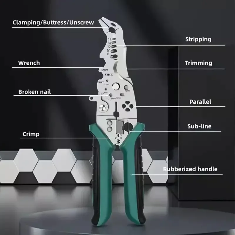 Multi-function Electrician Pliers Industrial-grade Special-purpose Wire Stripping Artifact Wire Crimping Stripping Pliers Tools 6