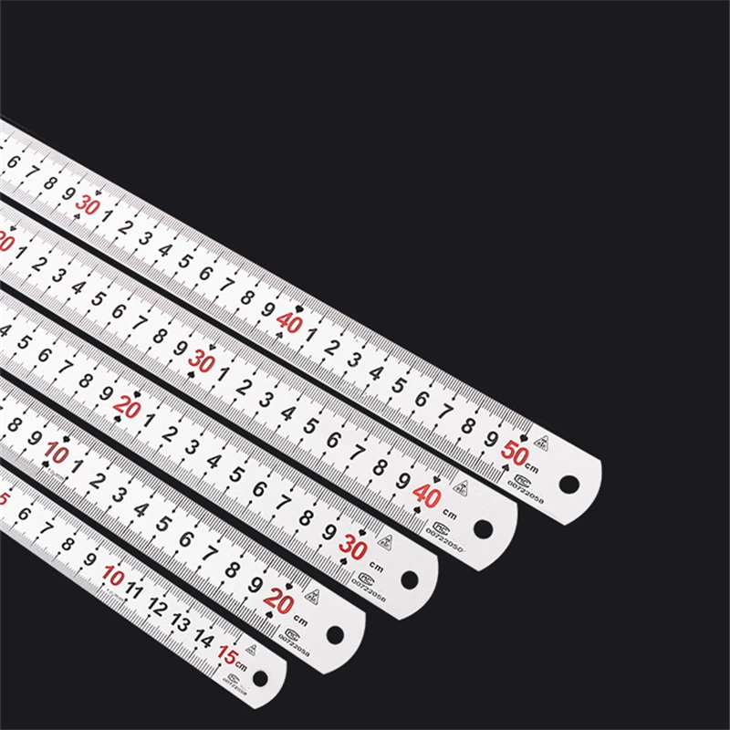 Stainless Steel Double Side Straight Ruler Centimeter Inches Scale Metric  Ruler Precision Measuring Tool 15/20/30/40/50cm