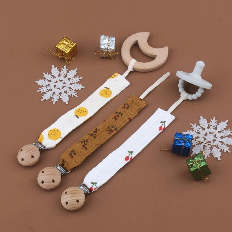 Pacifier Clip Baby Pacifier Clips Soft Cotton Pacifier Chain Nipple Bracket Holder For Nipples Toddler Toy Dummy Clip Baby Shower Gift